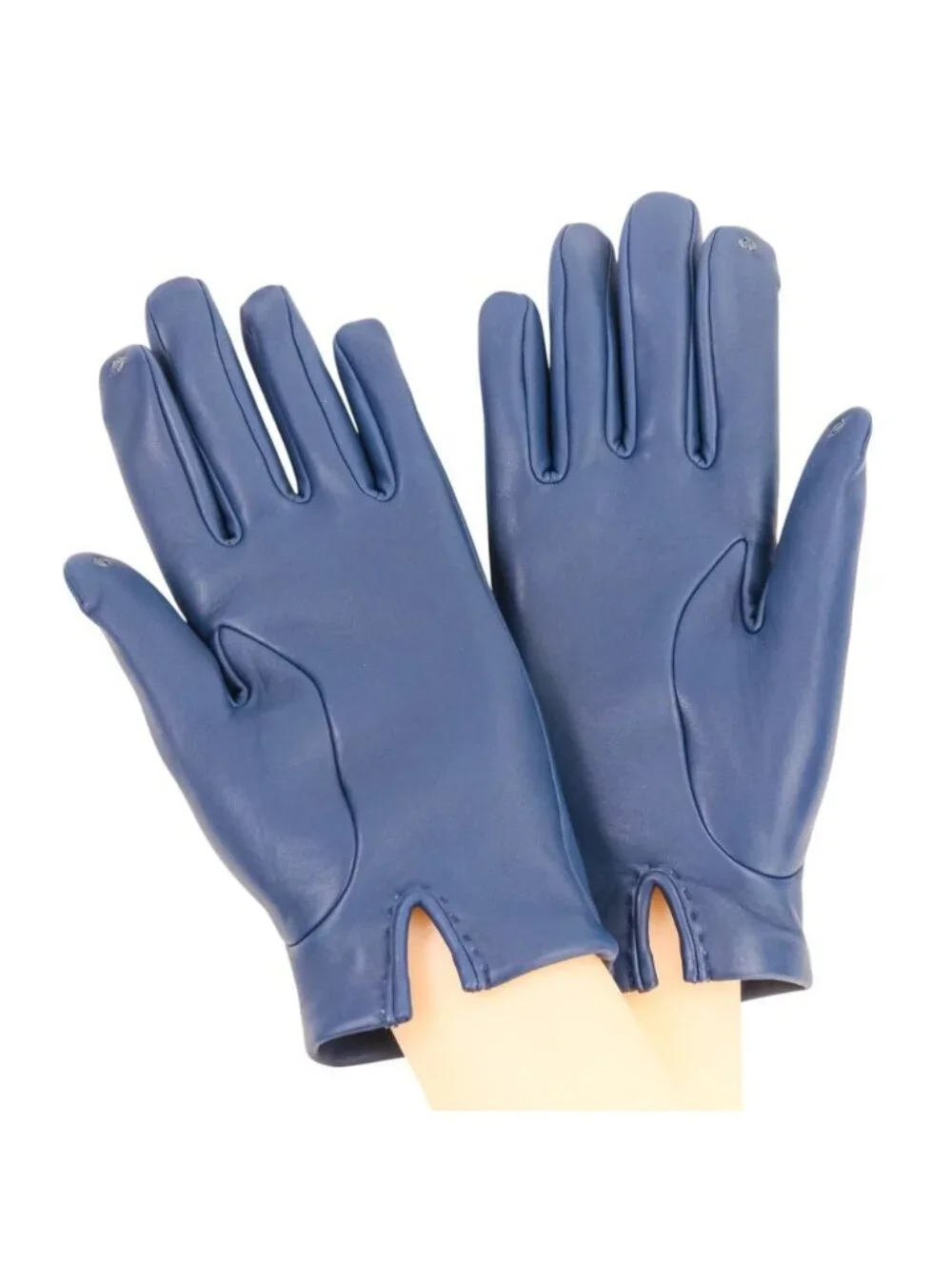 Hermes Chaine D'ancre Stitch Leather Gloves 7 Navy